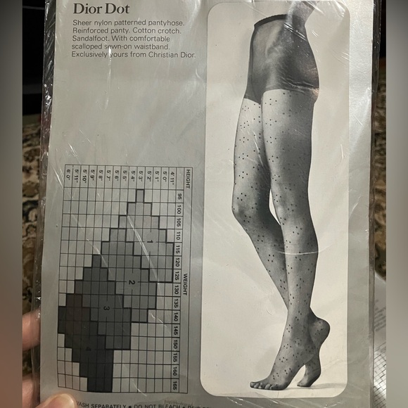 Christian Dior Dot Patterned Pantyhose - Black size 4 or L-XL